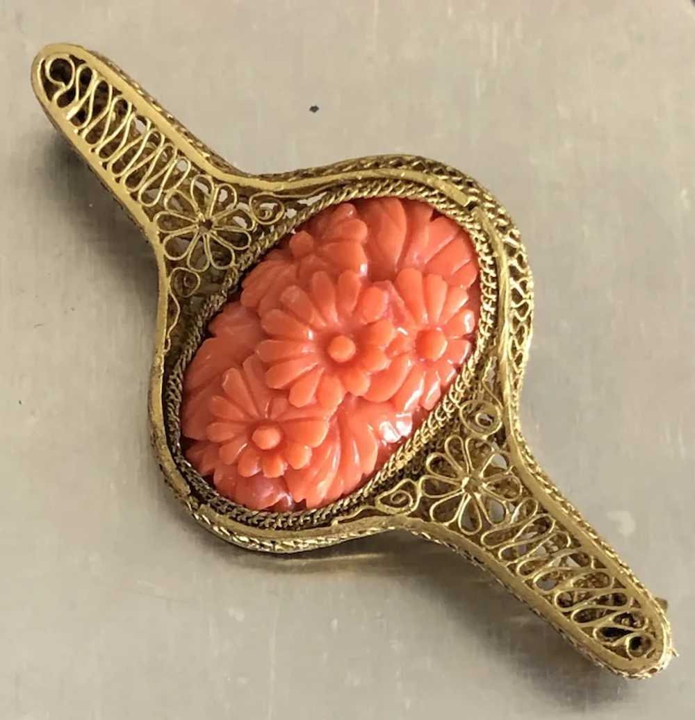 Amazing Antique Chinese Gild Filigree Hand Carved… - image 4
