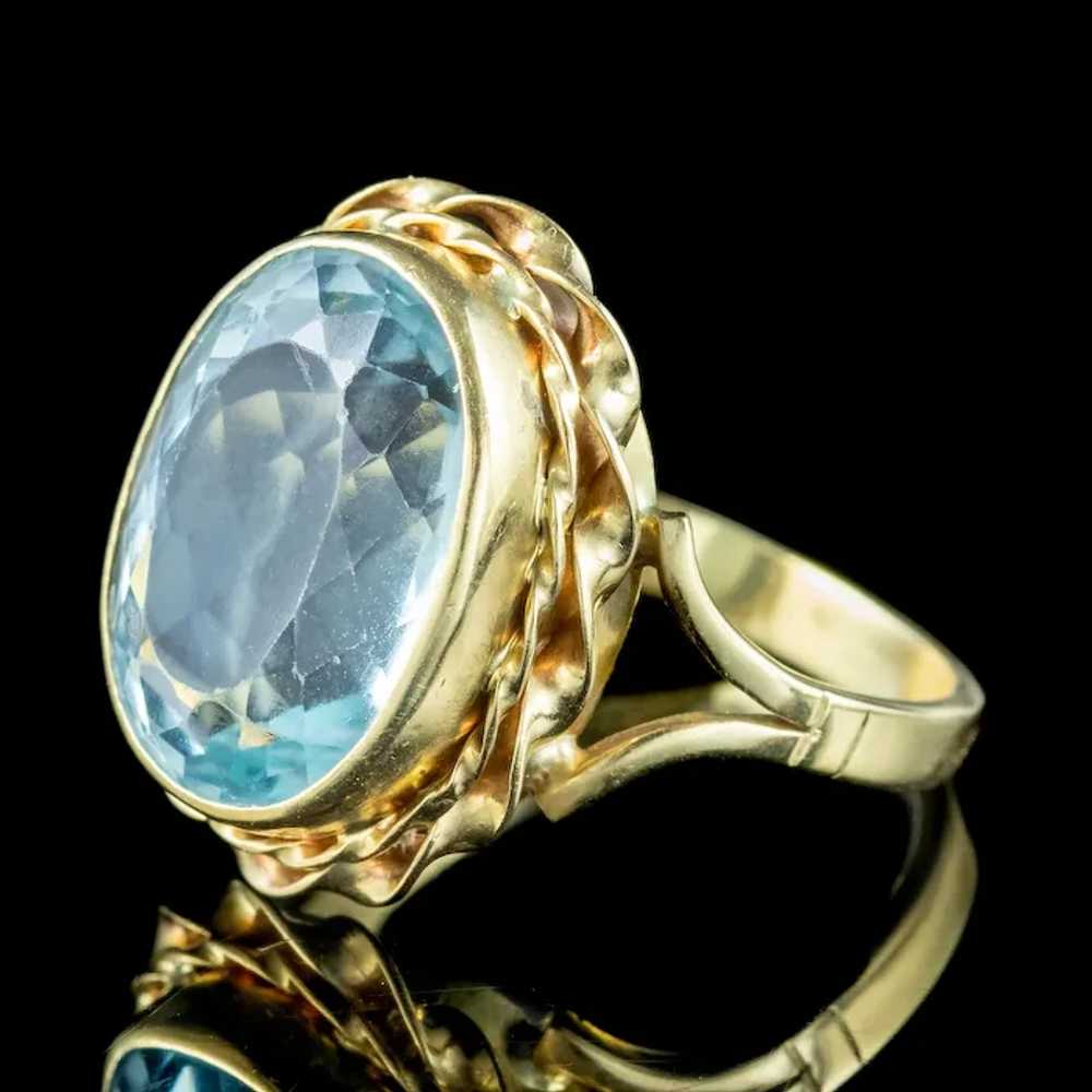 Antique Victorian Aquamarine Ring 5.75ct Aqua - image 4