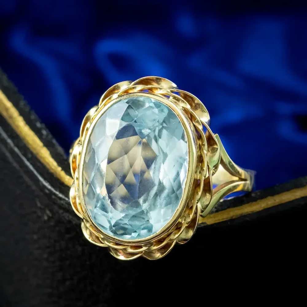 Antique Victorian Aquamarine Ring 5.75ct Aqua - image 9