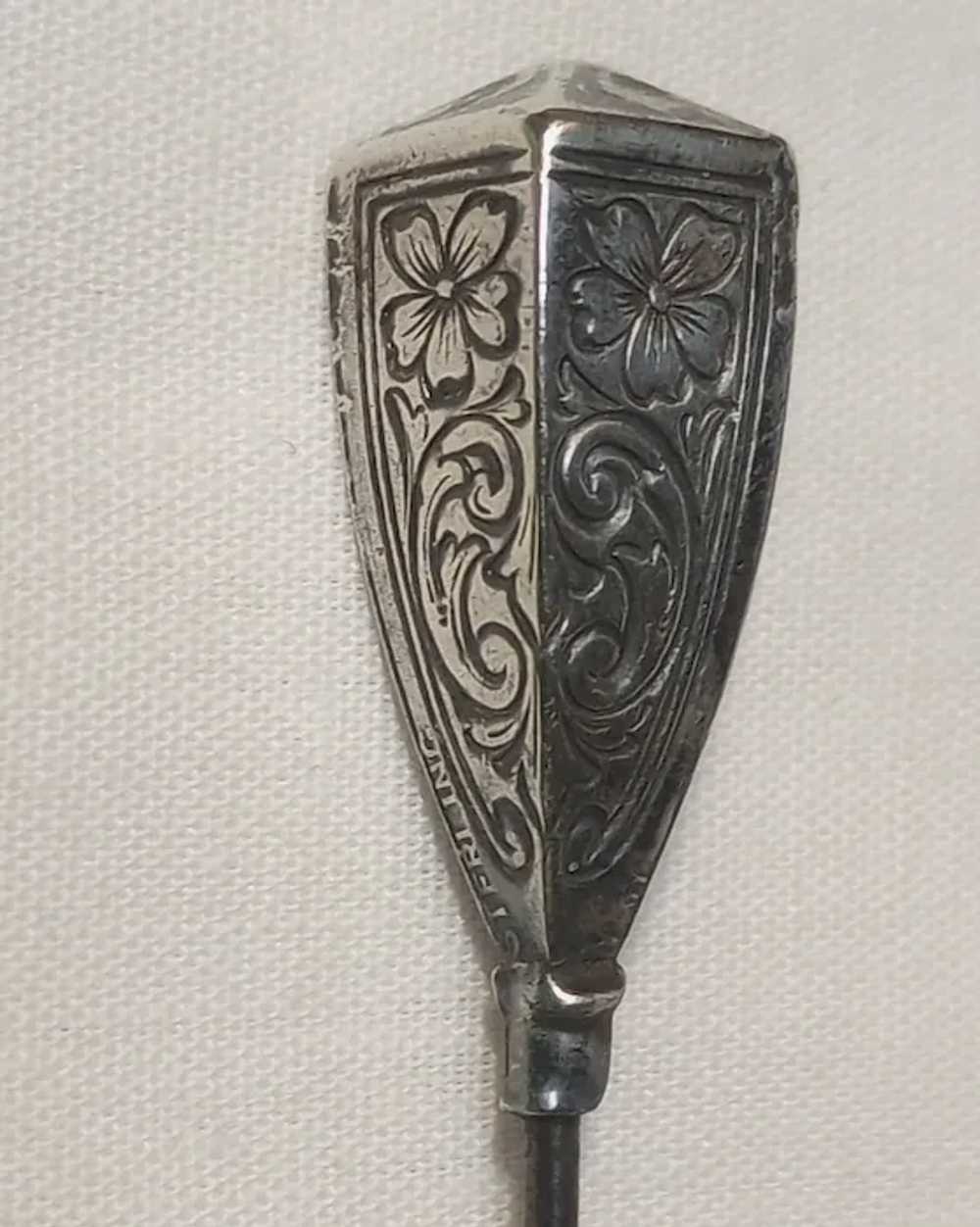 Antique Nussbaum Hunold sterling silver hat pin f… - image 3
