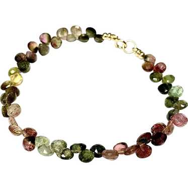 Tourmaline and 14k Gold Bracelet