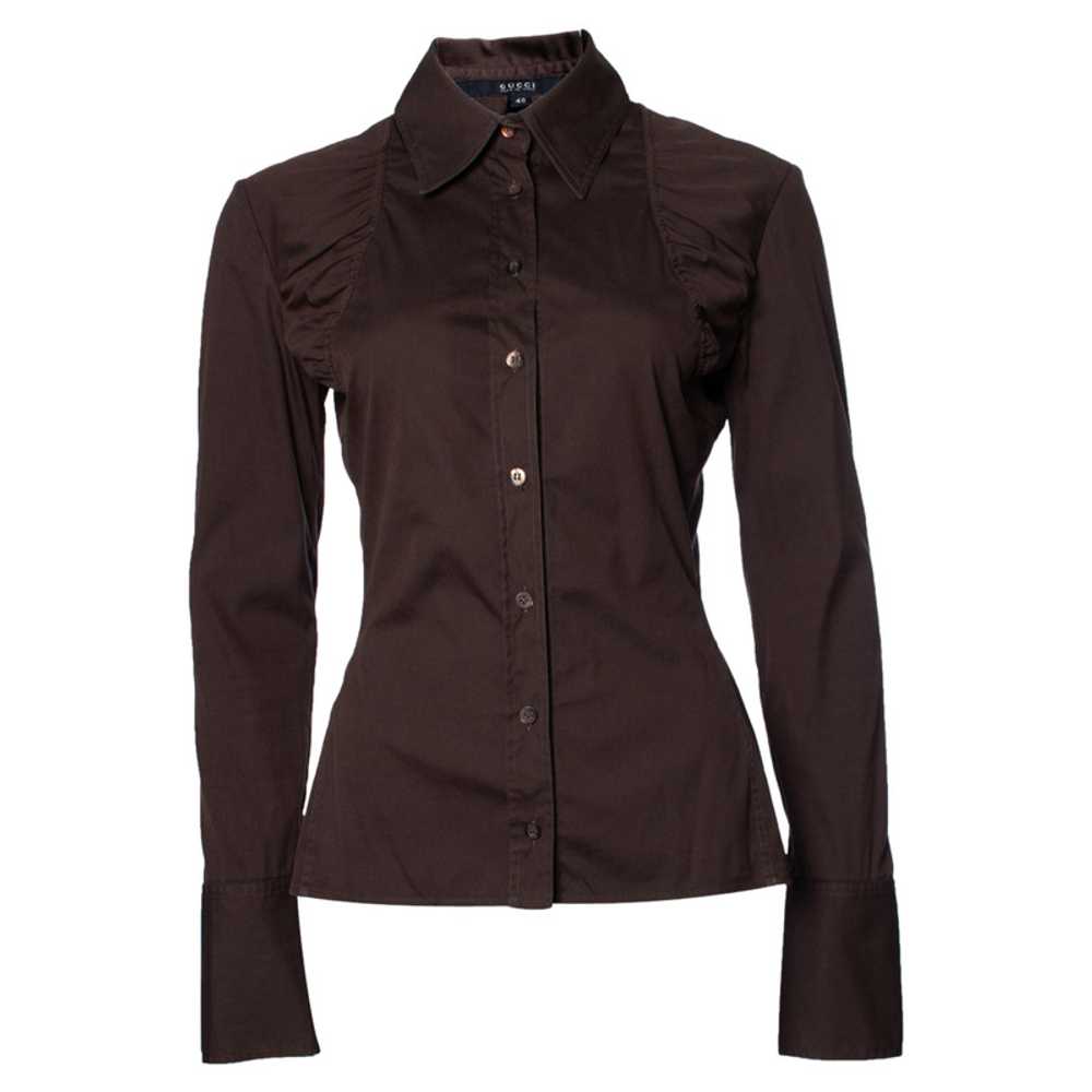 Gucci Top Cotton in Brown - image 1