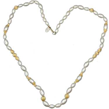 Miriam Haskell faux Baroque Pearl Necklace – 30 i… - image 1