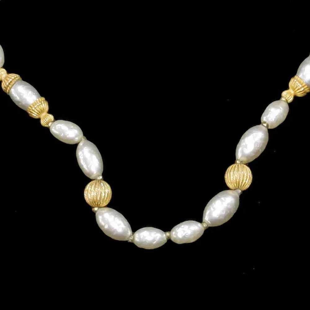 Miriam Haskell faux Baroque Pearl Necklace – 30 i… - image 2