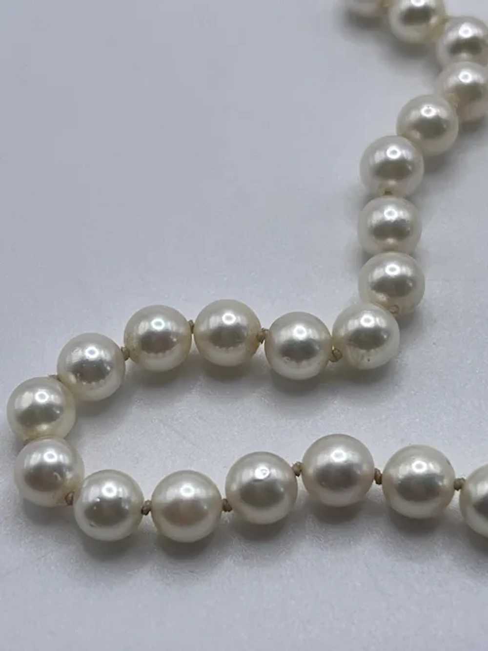 Vintage 24” Akoya 5mm Pearl Necklace with 14K Whi… - image 2