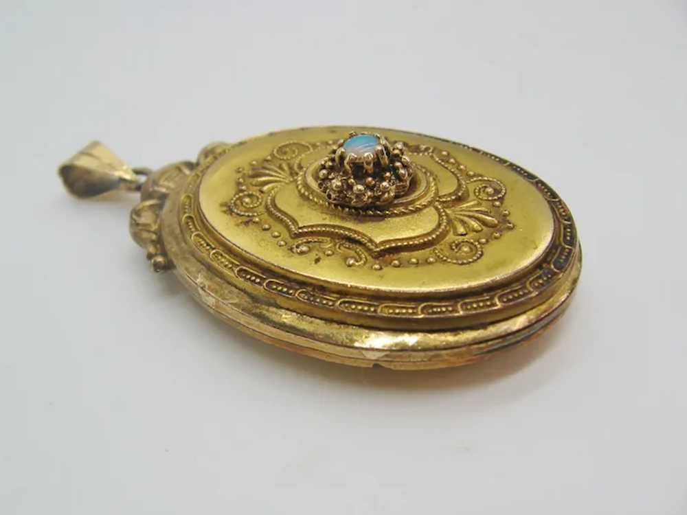 Vintage Victorian Gold Filled Memorial Locket- Pe… - image 2