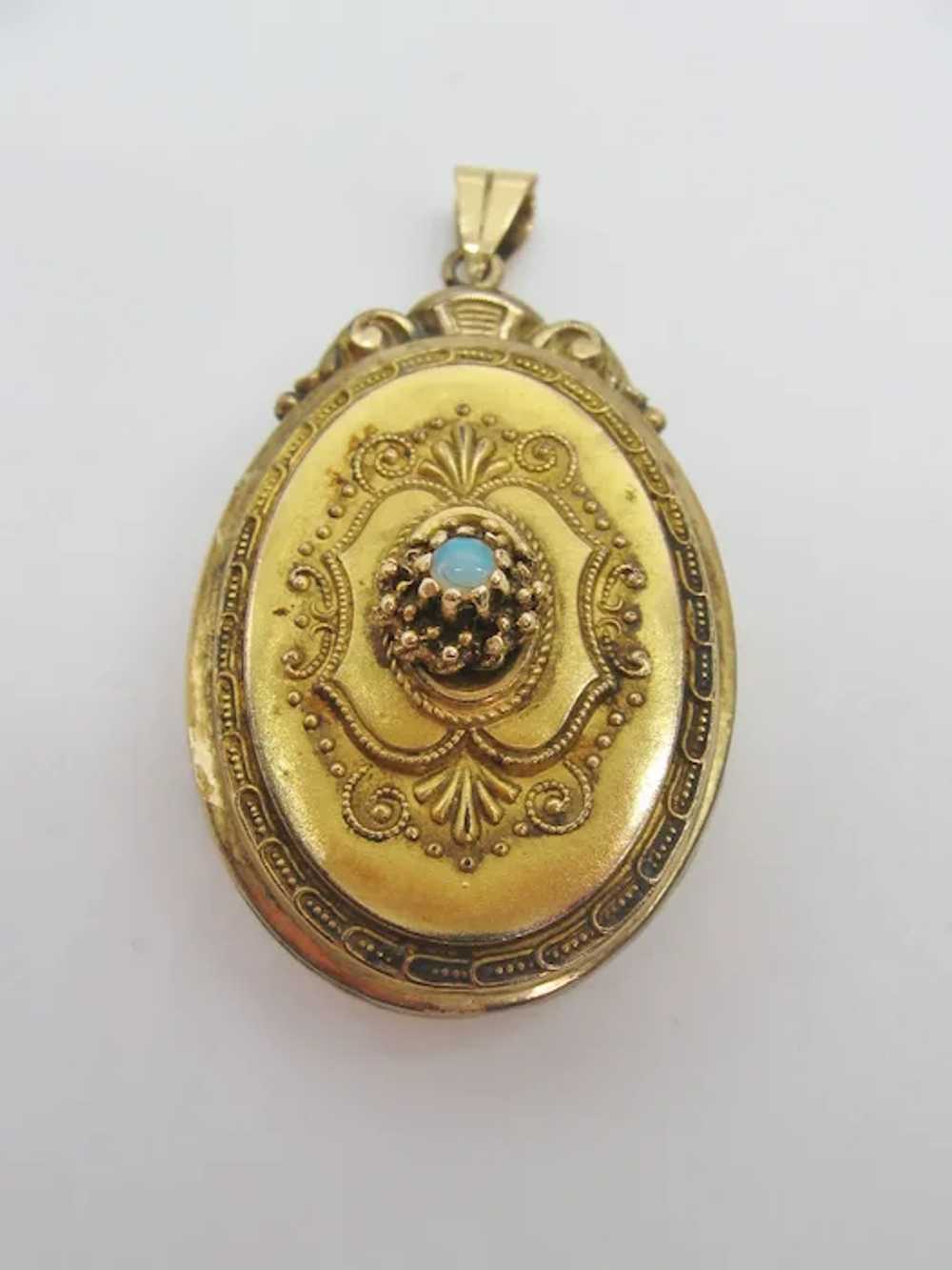 Vintage Victorian Gold Filled Memorial Locket- Pe… - image 3