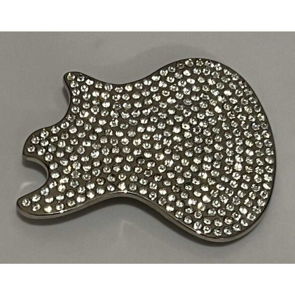 Vintage Guitar Shaped Bling Belt Buckle Rock Musi… - image 1