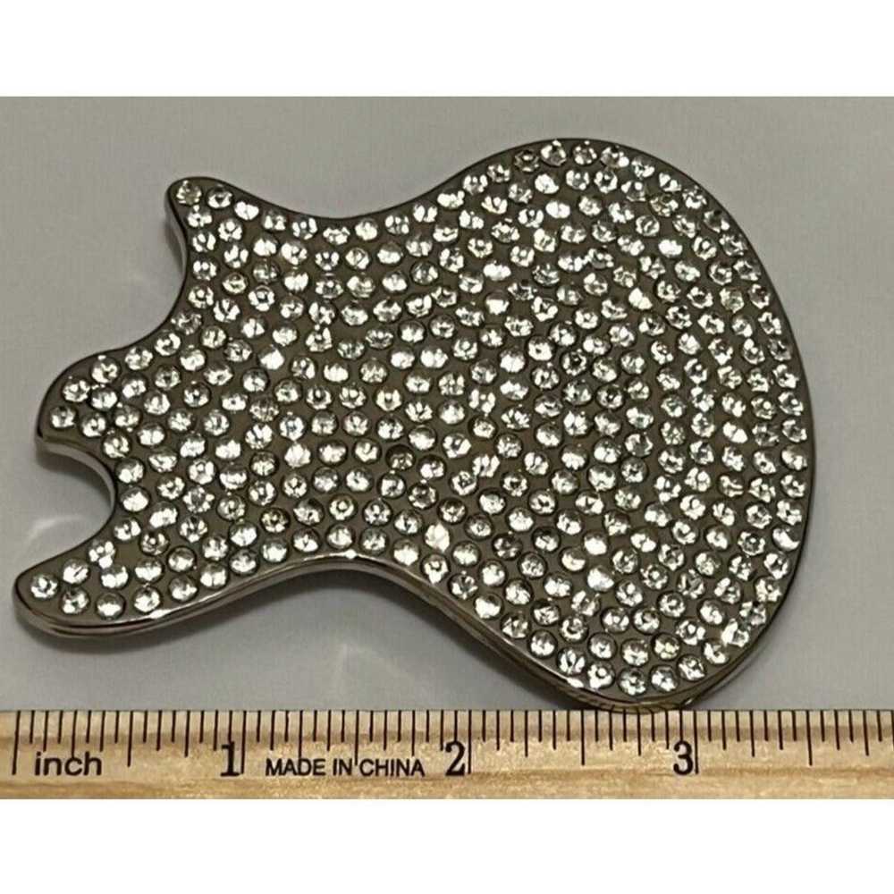 Vintage Guitar Shaped Bling Belt Buckle Rock Musi… - image 4