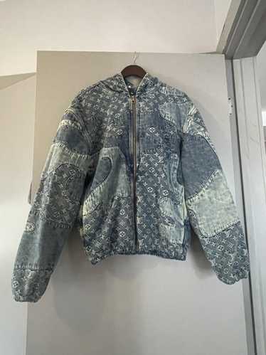 Louis Vuitton Blue, Pattern Print 2020 Nigo Damier Wave Denim Jacket Us40, FR50 | L