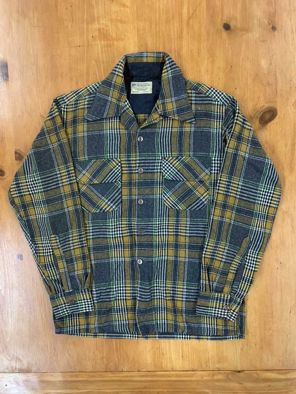 Vintage Vintage JC Penny 80s Tan Check flannel - image 1