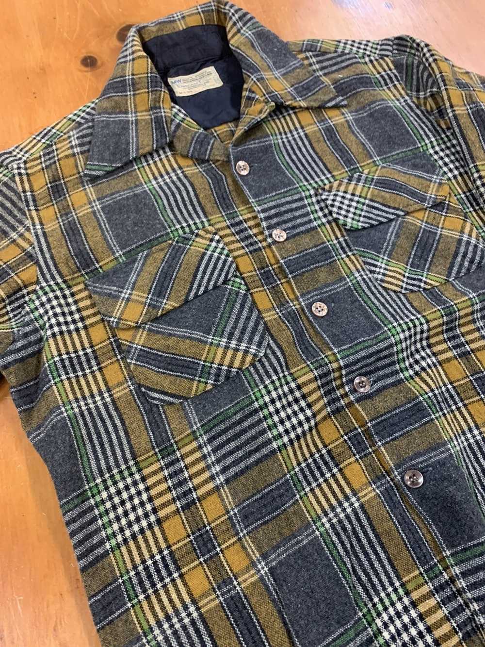 Vintage Vintage JC Penny 80s Tan Check flannel - image 3