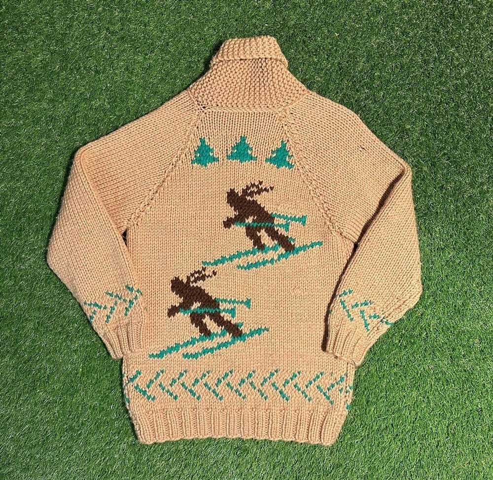 Vintage Vintage 1950’s Wool Cowichan Ski Knit Swe… - image 4