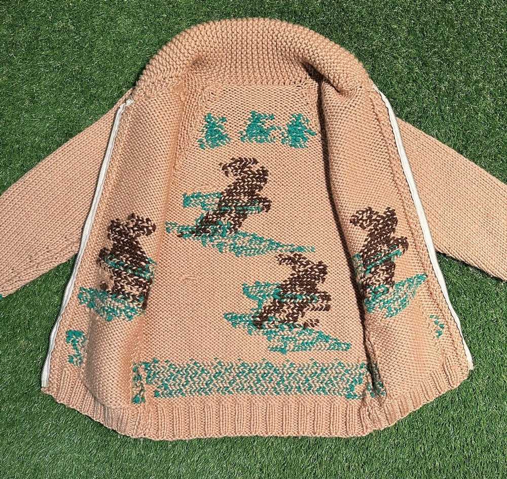 Vintage Vintage 1950’s Wool Cowichan Ski Knit Swe… - image 5