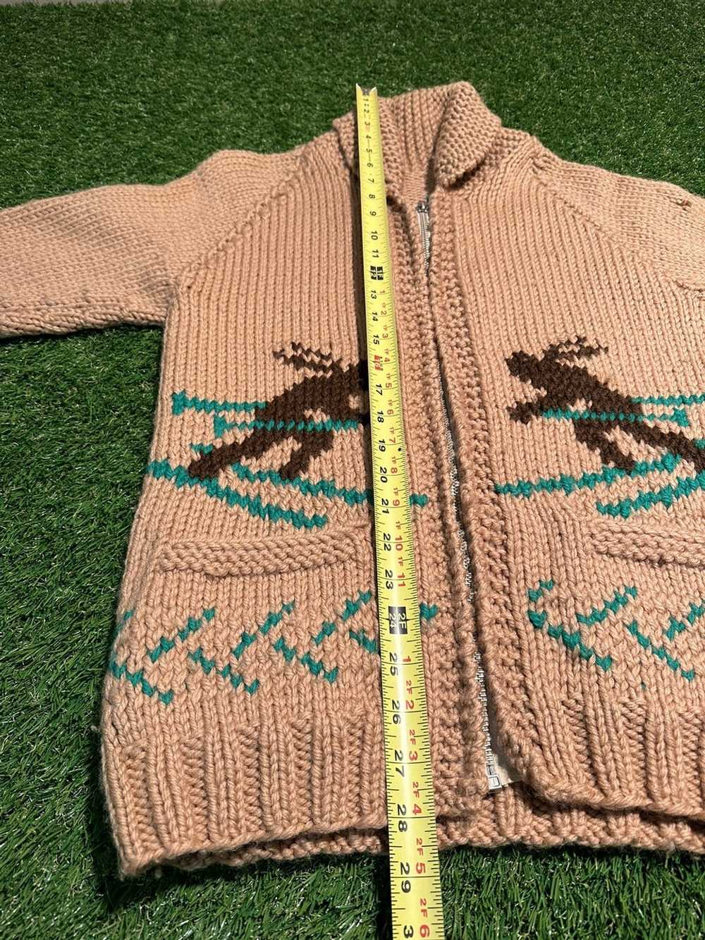 Vintage Vintage 1950’s Wool Cowichan Ski Knit Swe… - image 7