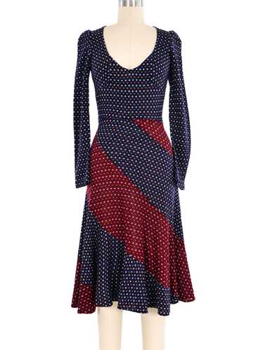 1970's Patchwork Knit Dress - image 1