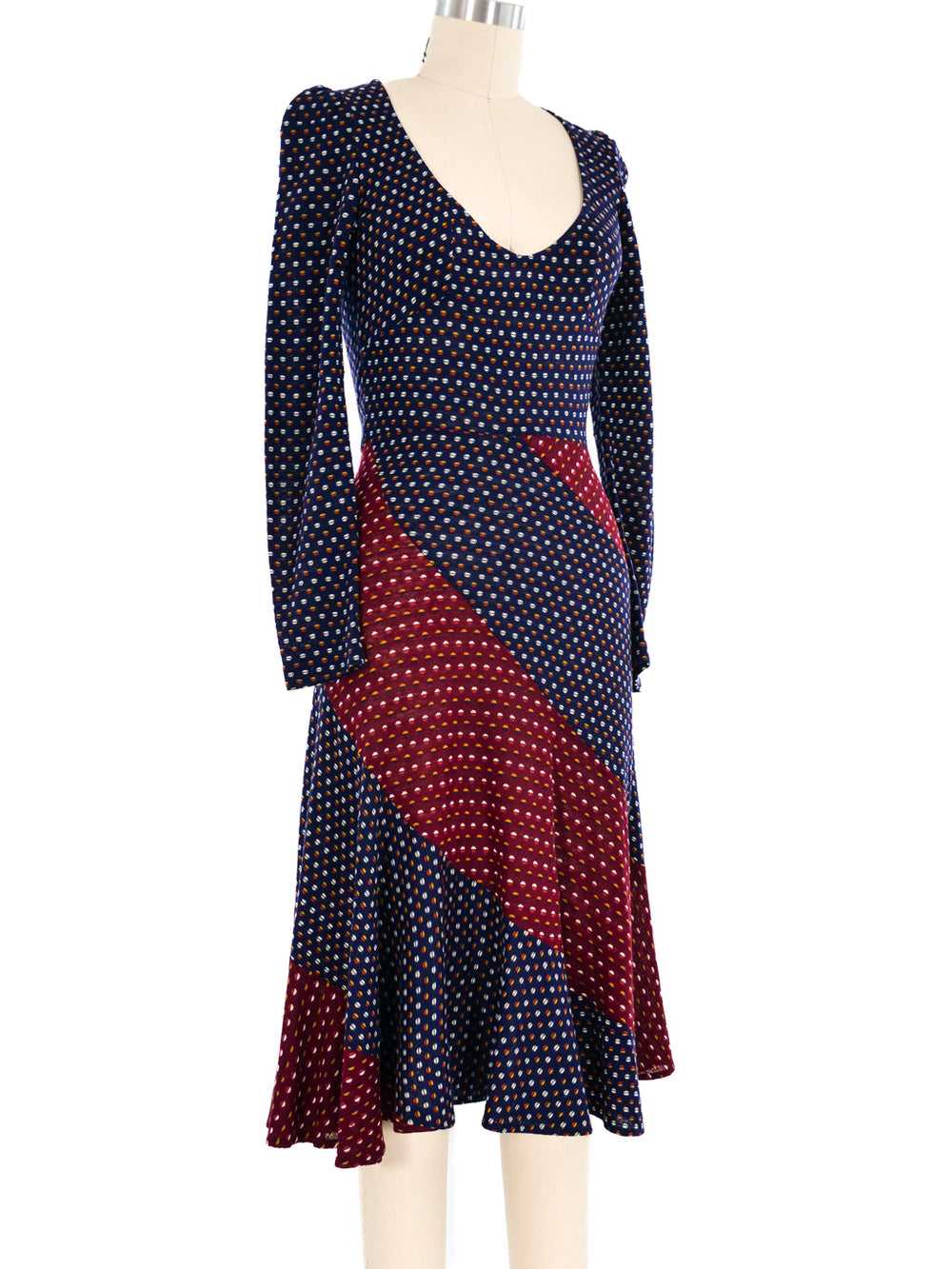 1970's Patchwork Knit Dress - image 3