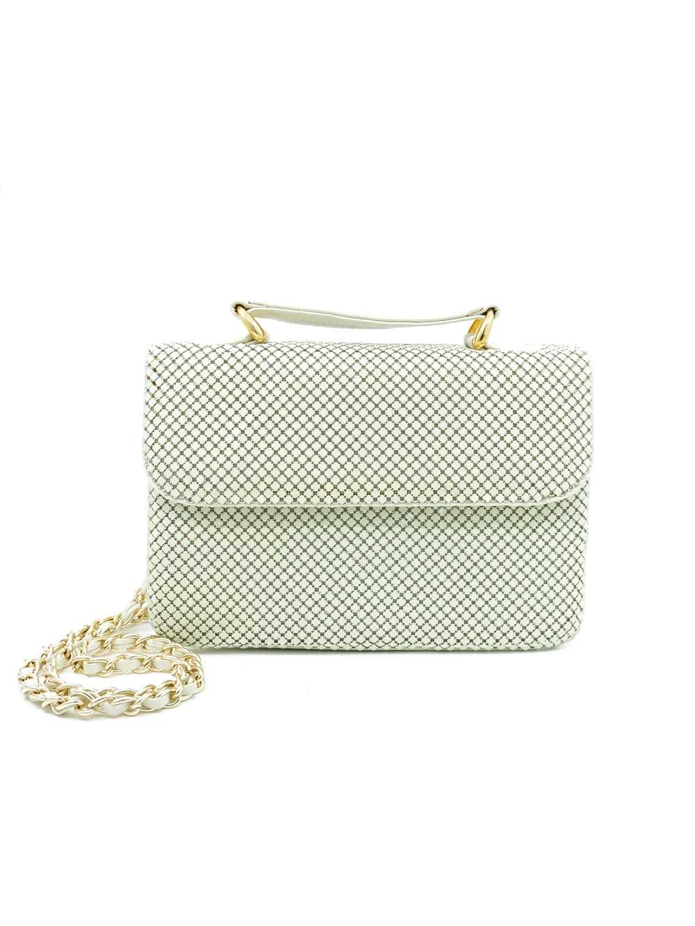 Whiting and Davis Cream Chainmail Bag - image 1