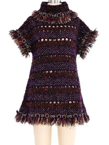 Chanel Fringed Open Crochet Dress