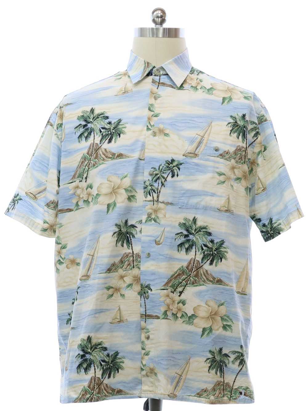 1990's Island Style Mens Cotton Hawaiian Shirt - Gem