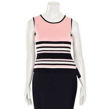 St. John Sport Striped Sleeveless Shell in Pink/B… - image 1