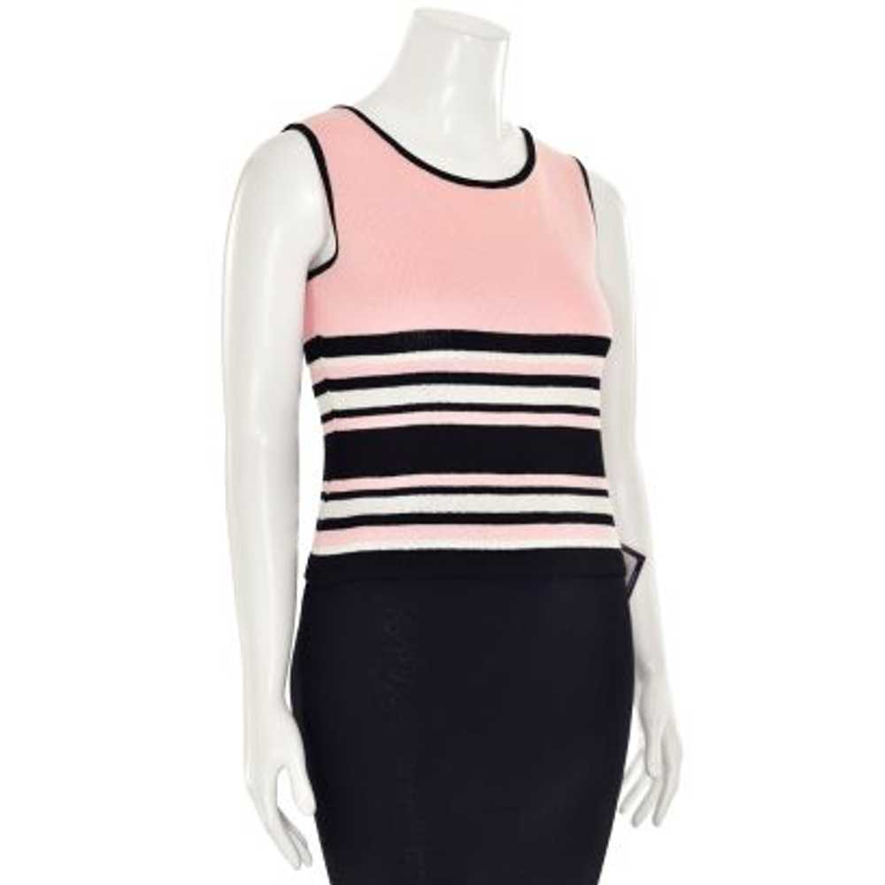 St. John Sport Striped Sleeveless Shell in Pink/B… - image 2