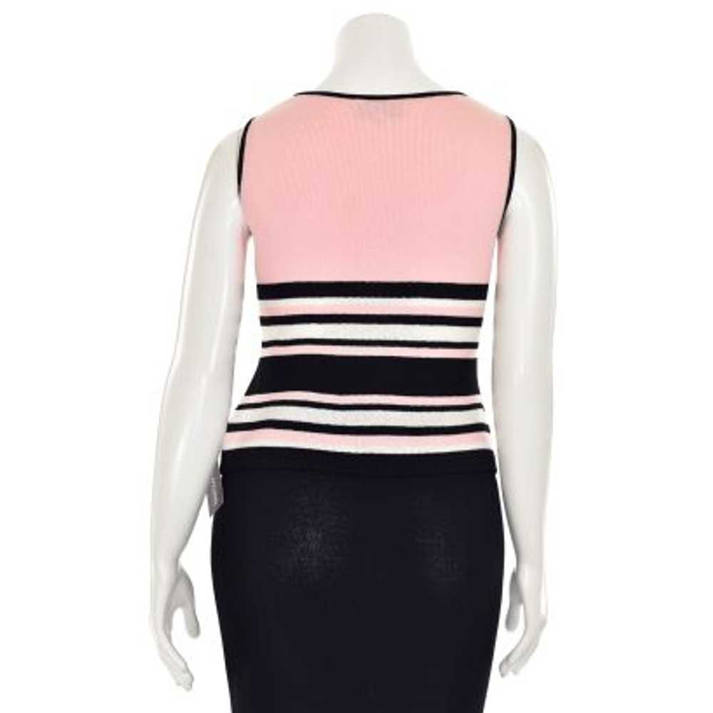 St. John Sport Striped Sleeveless Shell in Pink/B… - image 3