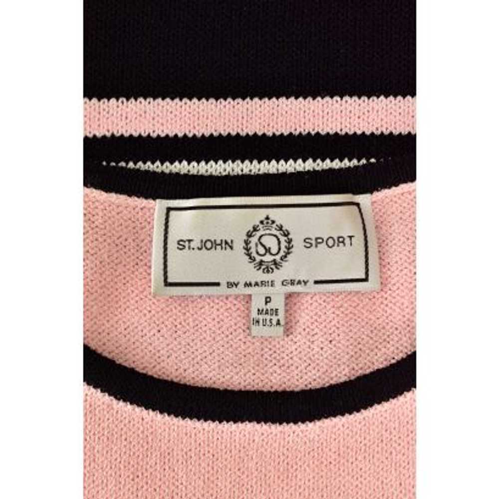 St. John Sport Striped Sleeveless Shell in Pink/B… - image 4