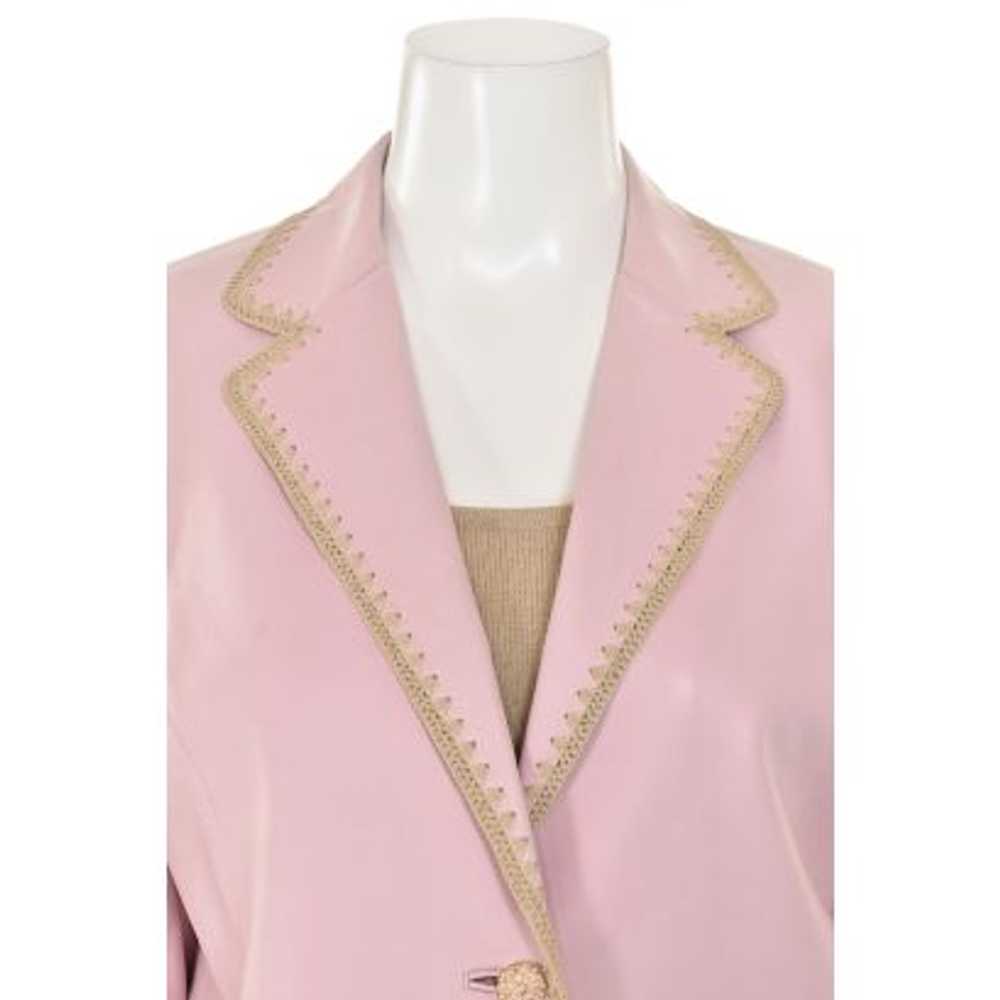 St. John Collection Leather Jacket in Pink/Camel - image 2