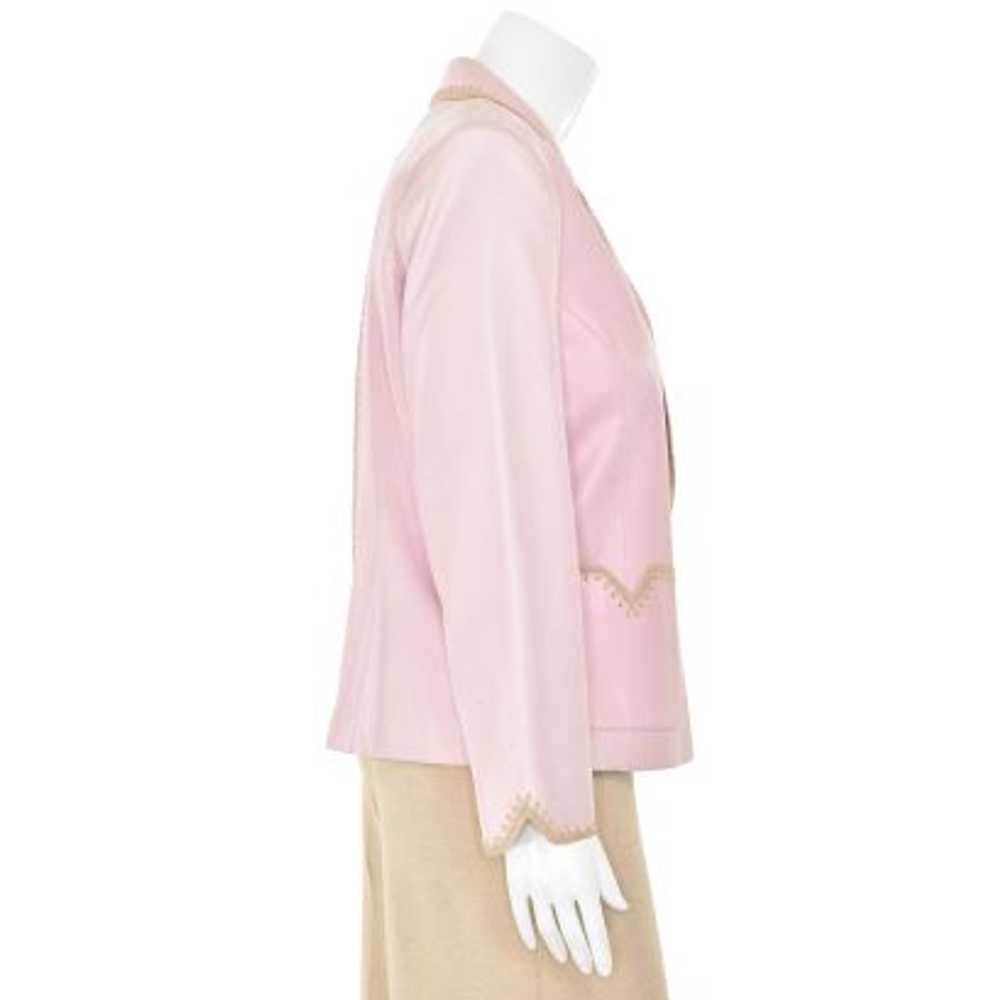 St. John Collection Leather Jacket in Pink/Camel - image 5