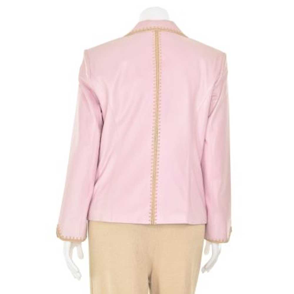 St. John Collection Leather Jacket in Pink/Camel - image 6