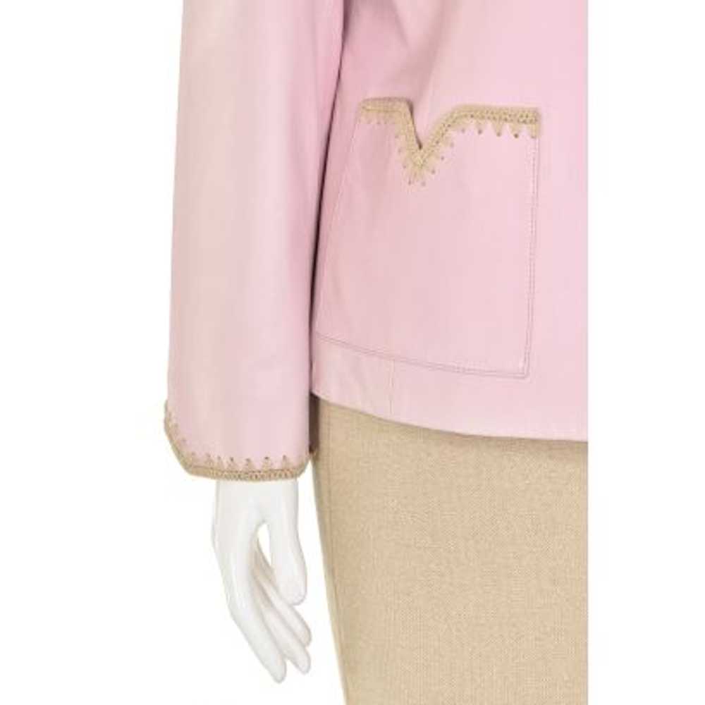St. John Collection Leather Jacket in Pink/Camel - image 7