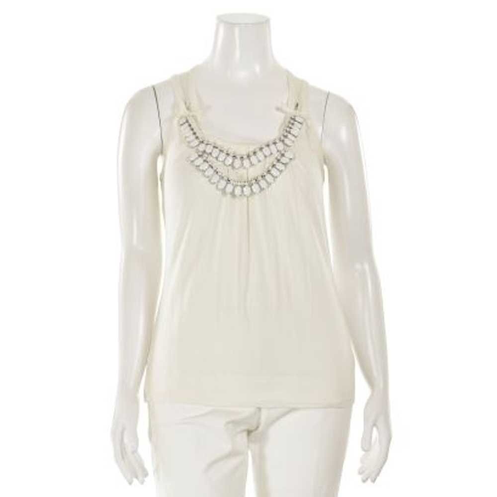 St. John SoCa White Jeweled Top in Bright White - image 1