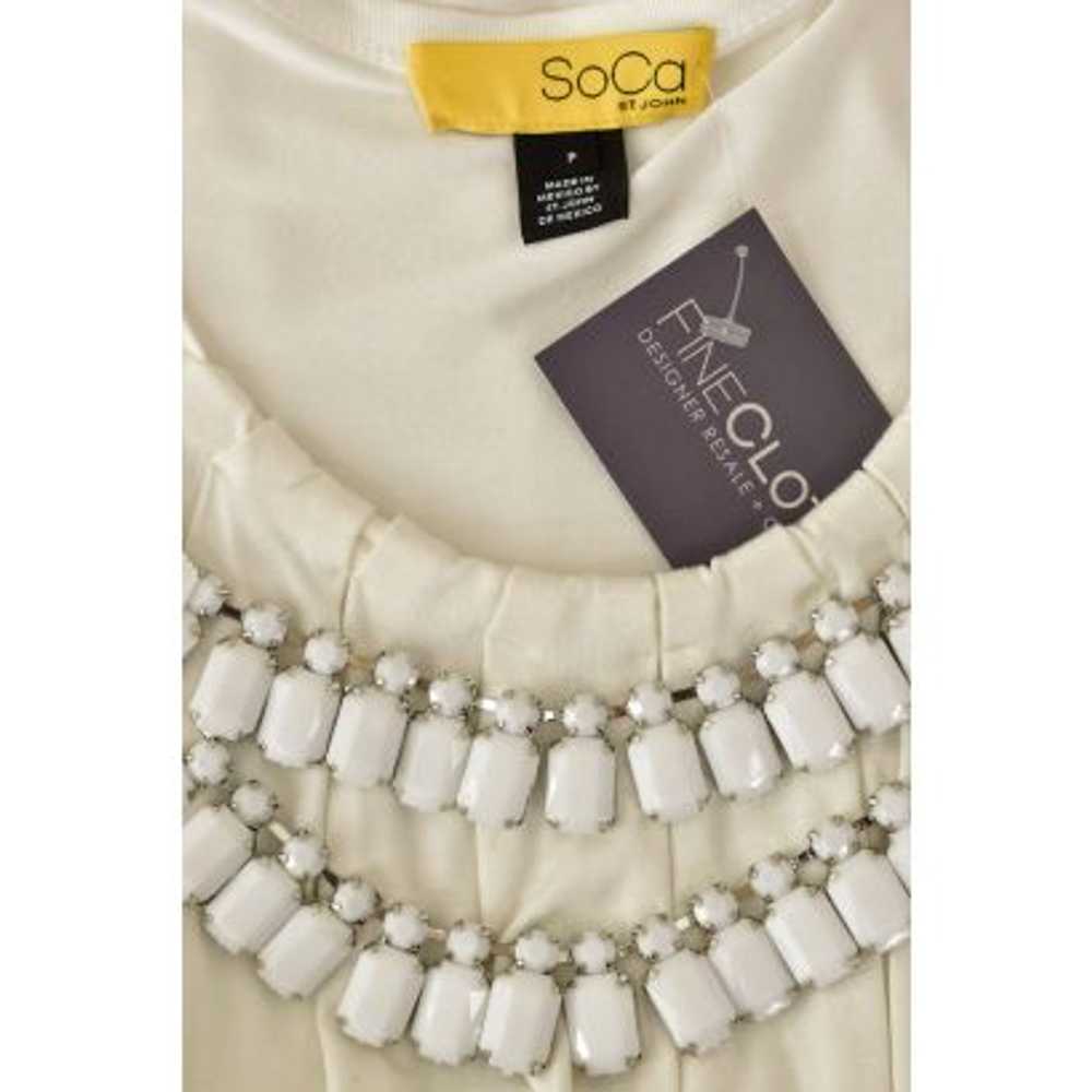 St. John SoCa White Jeweled Top in Bright White - image 5