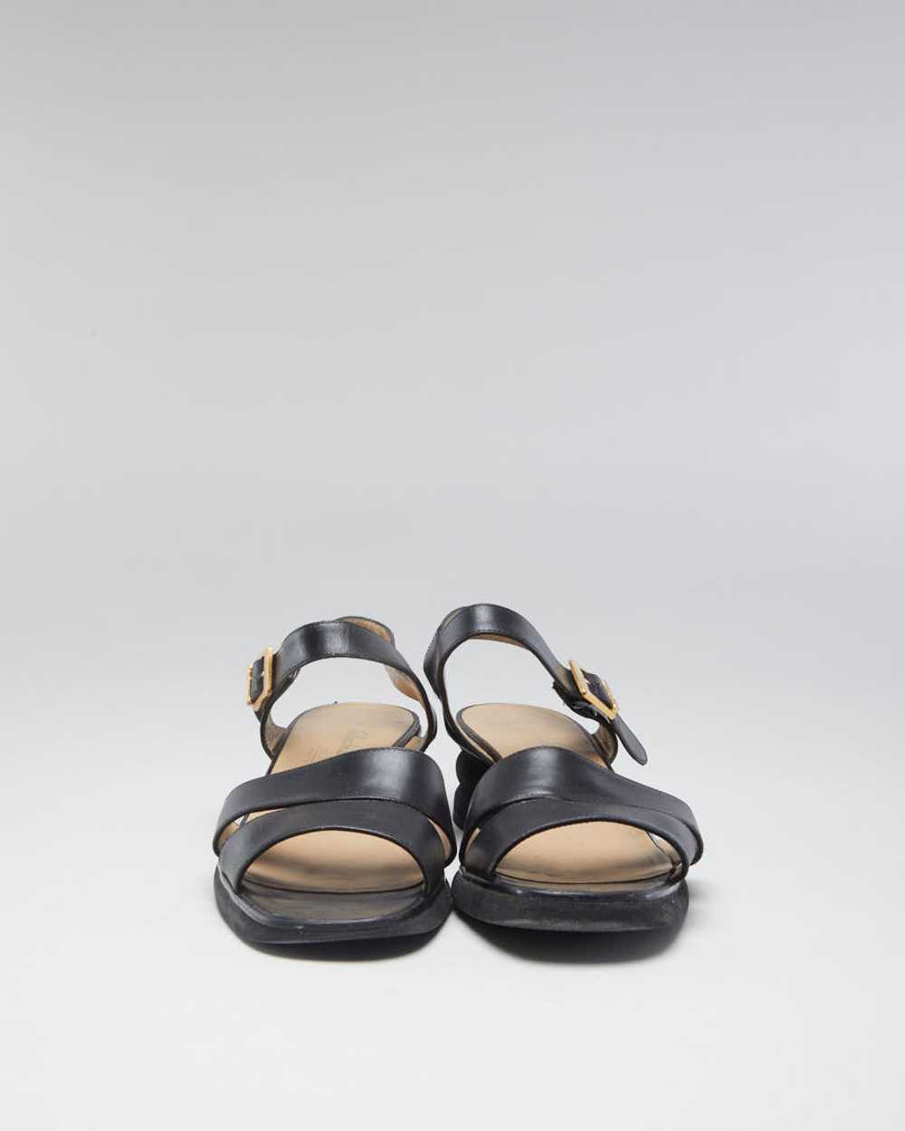 Vintage 90s Salvatore Ferragamo Leather Sandals -… - image 3