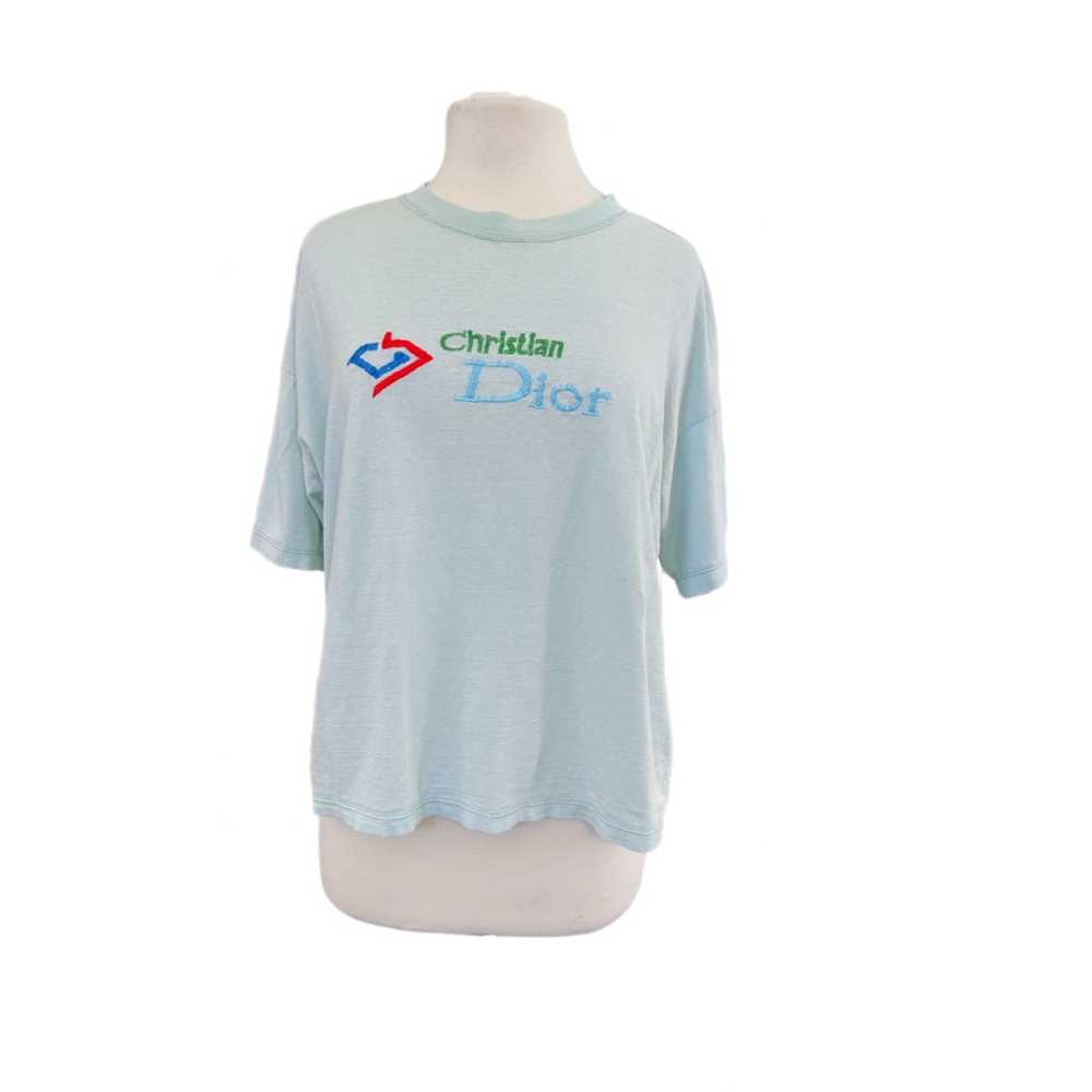 Dior VTG 90s Christian Dior Light Blue Logo Boxy … - image 1