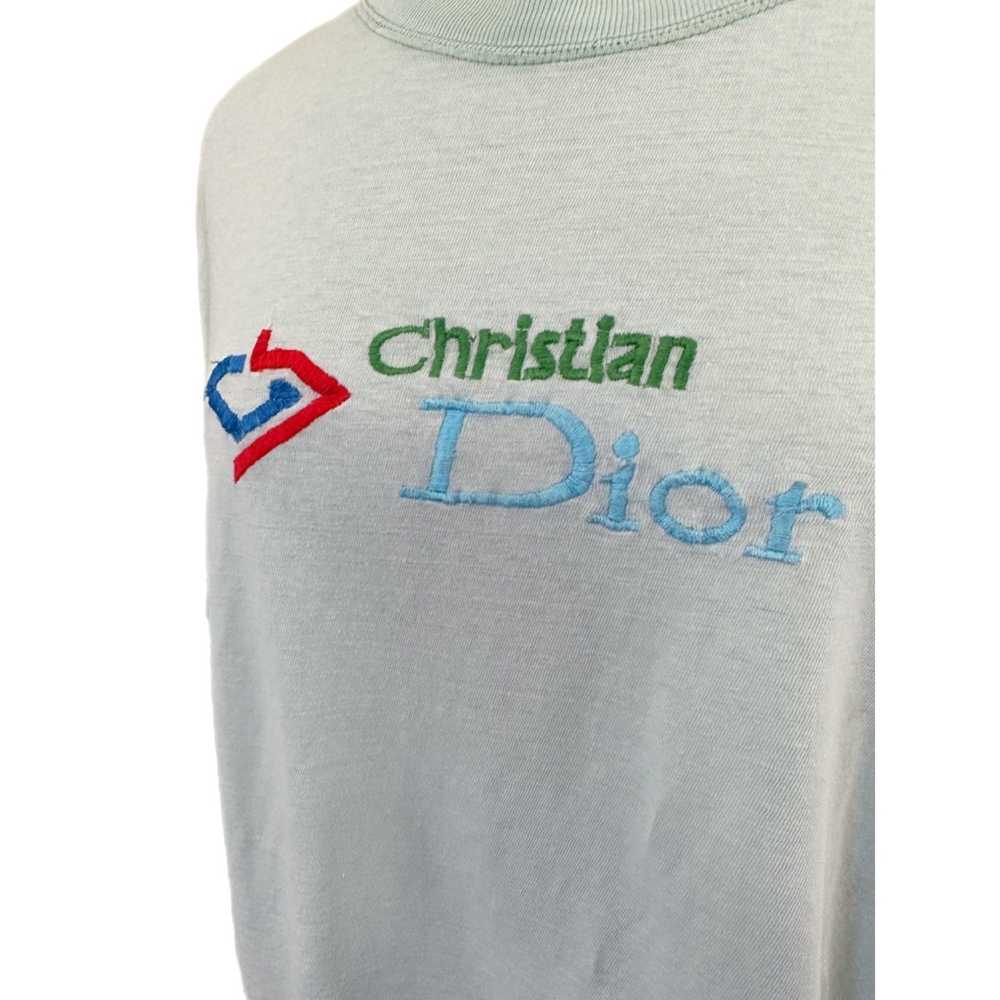 Dior VTG 90s Christian Dior Light Blue Logo Boxy … - image 2