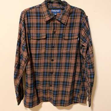 Only NY Only NY brown flannel button up - image 1