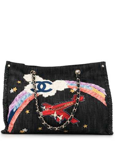 CHANEL Pre-Owned Jumbo XL rainbow airplane embroid