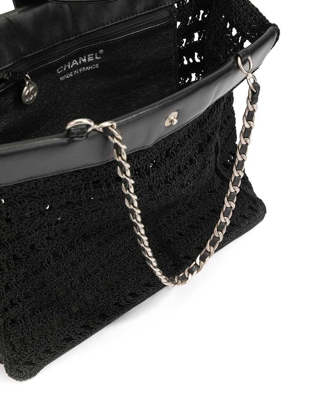 CHANEL Pre-Owned 1998 CC woven tote - Black - image 5