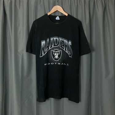 Vintage NFL Team Apparel Oakland Raiders Black Short Sleeve T-Shirt  Spellout L |