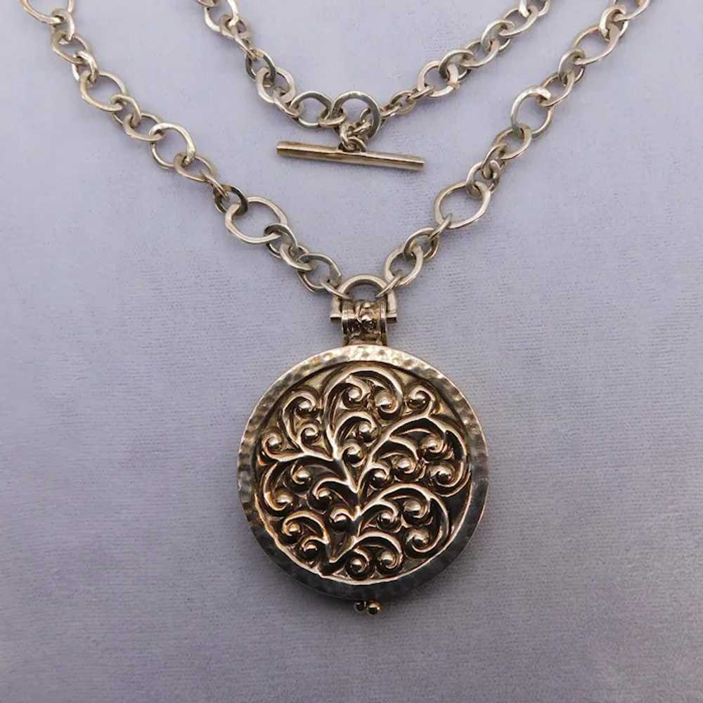 Lois Hill Sterling Silver Locket Chain Necklace D… - image 2