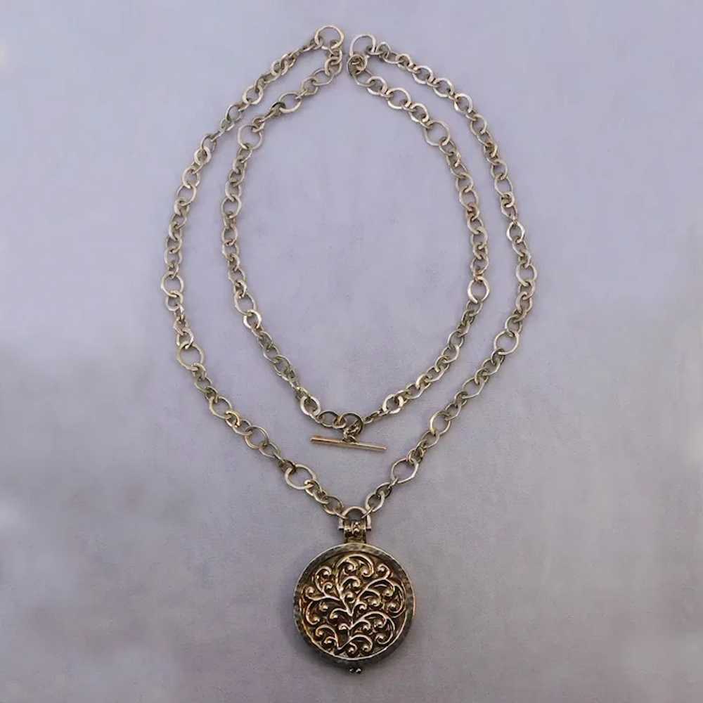 Lois Hill Sterling Silver Locket Chain Necklace D… - image 3