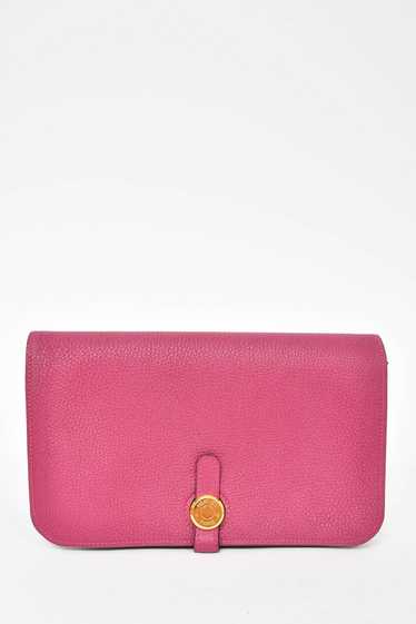 Hermès Magenta Dogon Duo Combined Wallet With Pouc