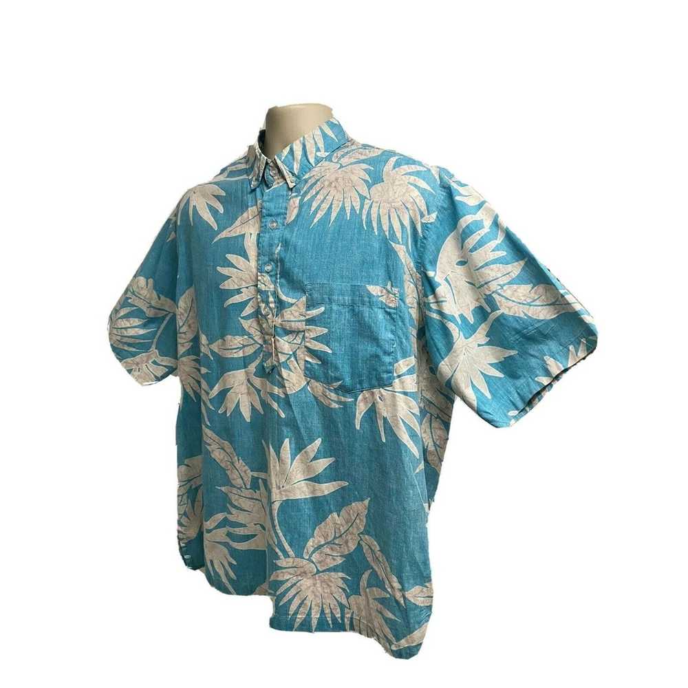 Vintage Vintage Maui Blue Reverse Print Floral Ha… - image 1