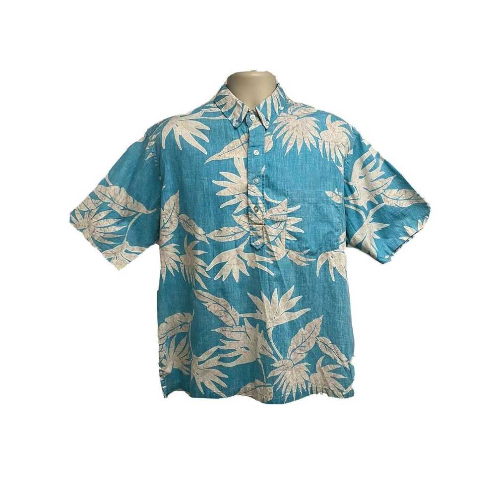 Vintage Vintage Maui Blue Reverse Print Floral Ha… - image 2