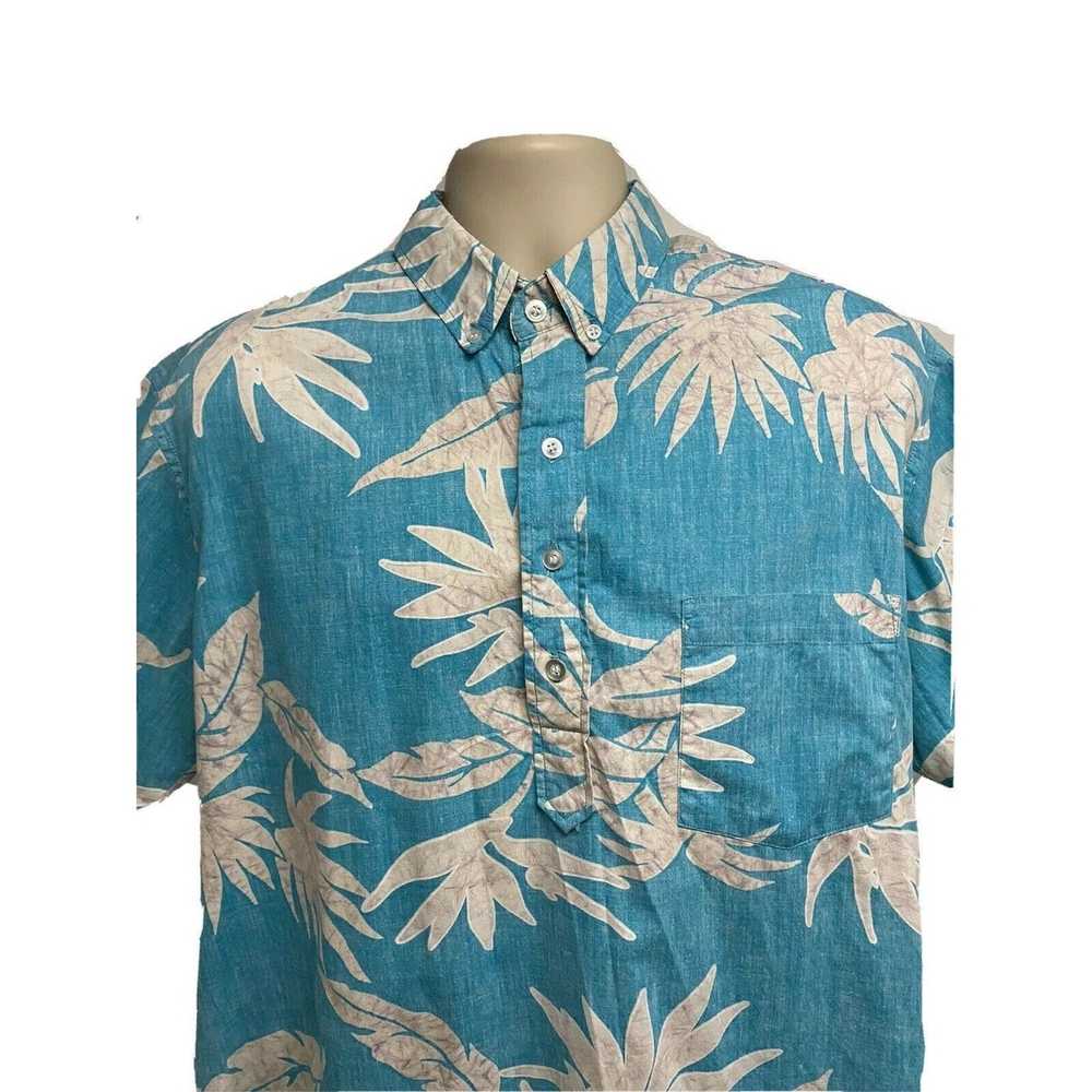 Vintage Vintage Maui Blue Reverse Print Floral Ha… - image 4