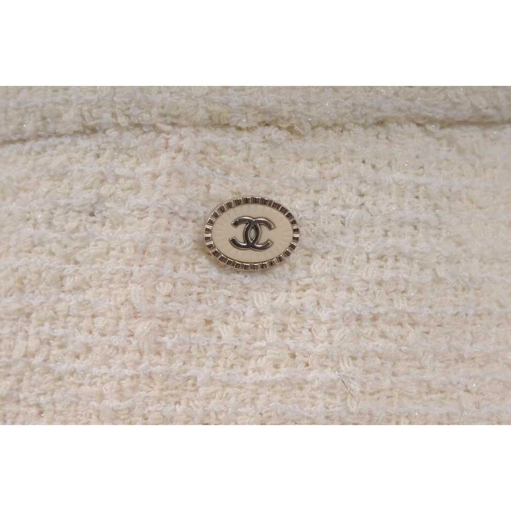Chanel CC Nude Tan White Cargo Logo Tweed Mini Sk… - image 4