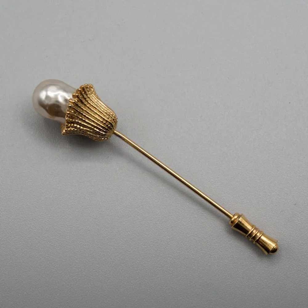 Sarah Coventry Stick Pin with Large Faux Pearl  -… - image 2