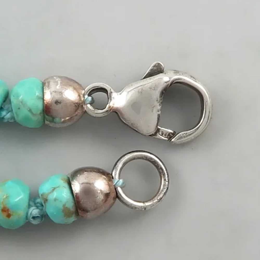 Faceted Turquoise and Sterling Silver Graduated B… - image 7